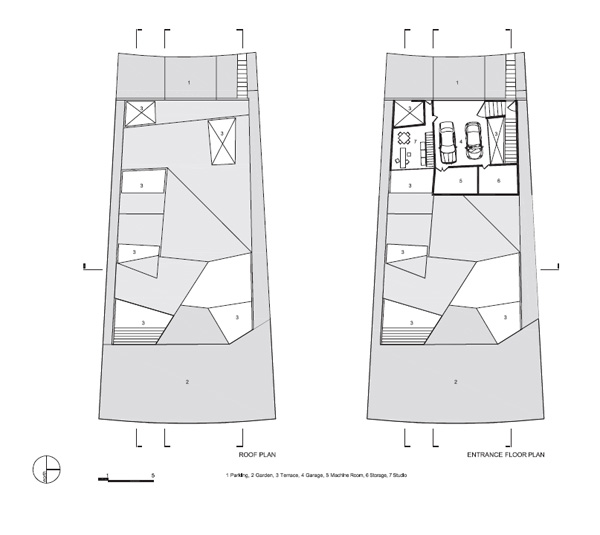 Κατόψεις του επιπέδου της εισόδου και της στέγης Κατόψεις του επιπέδου της εισόδου και της στέγης